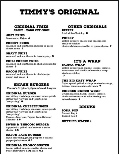 timmy's sheffield menu|Timmy’s .